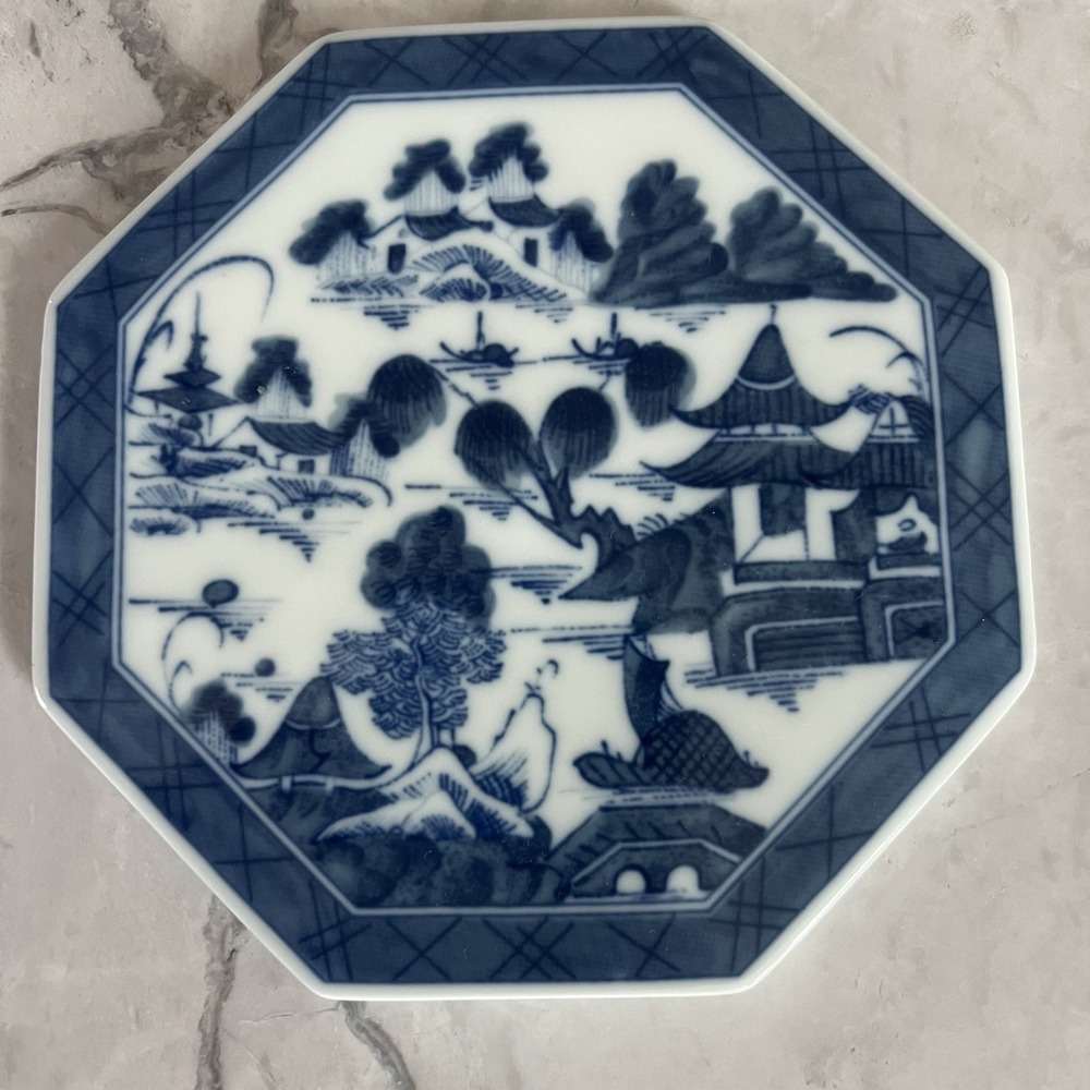 Vintage Mottahedeh Vista Alegre‎ Historic Charleston Blue Canton Tile Trivet
